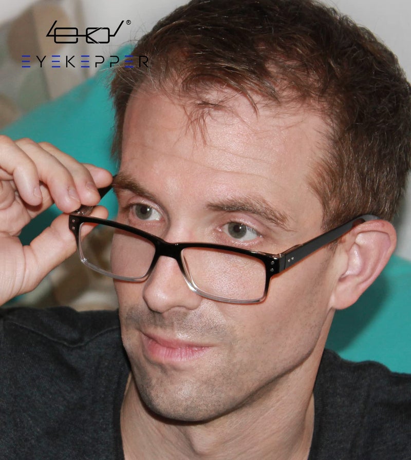 Eyekepper Vintage Reading Glasses for Men - 5 Pack Spring Hinges Classic Readers - Black Frame +3.00 - Image 2